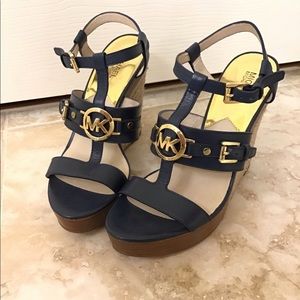 Navy Michael Kors Heeled Sandals
